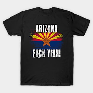 Arizona Fuck Yeah! Wartorn Distressed Flag T-Shirt